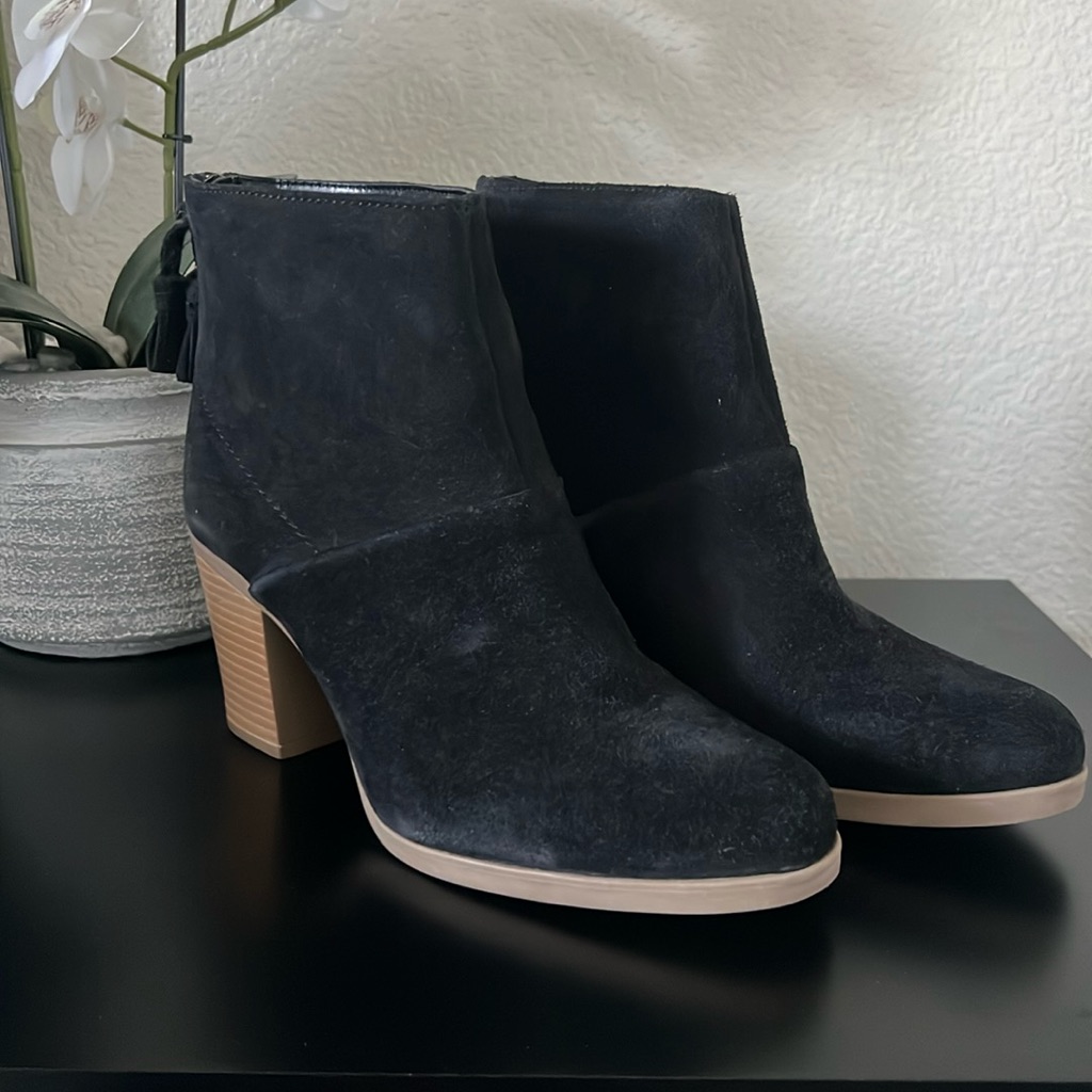Black Ankle Booties Boots Brand Hush Puppies